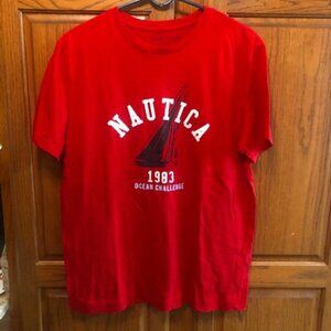 Women's Nautica Red Short Sleeved T-shirt. Size L